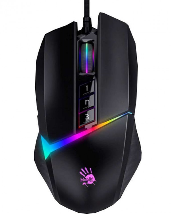 A4-W60 Max A4Tech Bloody RGB Gejmerski opticki mis, 2000Hz/100-10.000 Dpi, Black USB 135mm