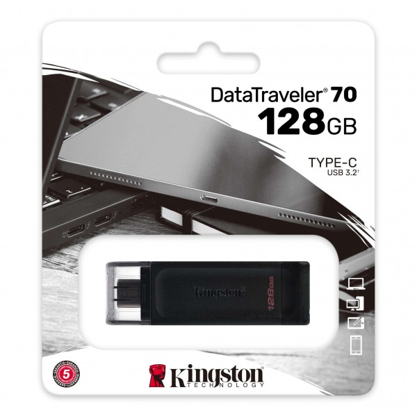 Kingston 128GB DT 70 USB-C 3.2 DT70128GB crna