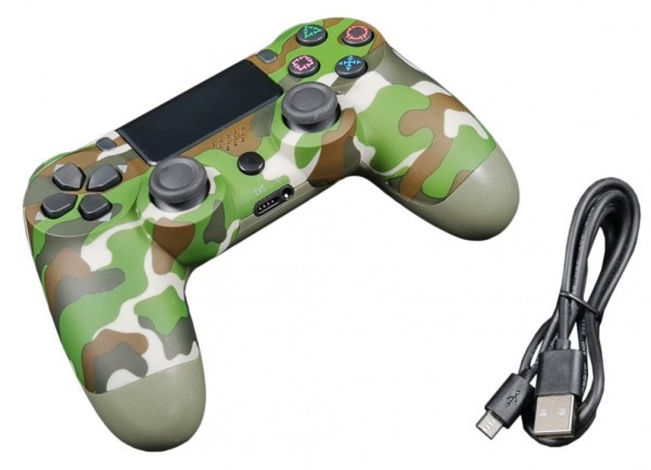 JPD-Wireless-Thrillershock PC/PS4 GREEN CAMO Gembird Bezicni gamepad sa dvostrukom vibracijom