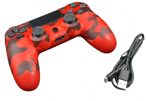 JPD-Wireless-Thrillershock PC/PS4 RED CAMO Gembird Bezicni gamepad sa dvostrukom vibracijom