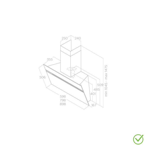 ELICA Aspirator STRIPE WHA90LX