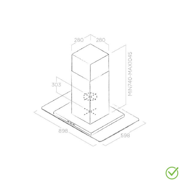 ELICA Aspirator TRIBE A ISLAND IXA90x60