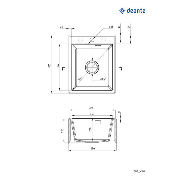 Deante ERIDAN sudopera ZQE S104