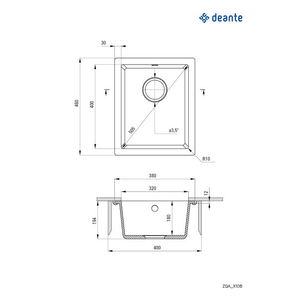 Deante Sudopera Corda Undermount 38MGR