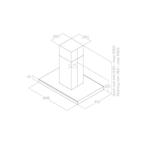 ELICA Aspirator ADELE IS BLIX A 90x60