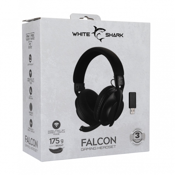 White Shark WGH 2441 FALCON Black Wireless Headset