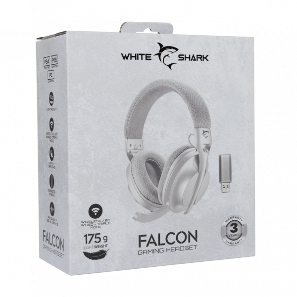 White Shark WGH 2441 FALCON White Wireless Headset